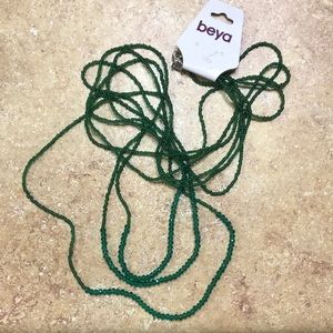 Beya long green beaded necklace